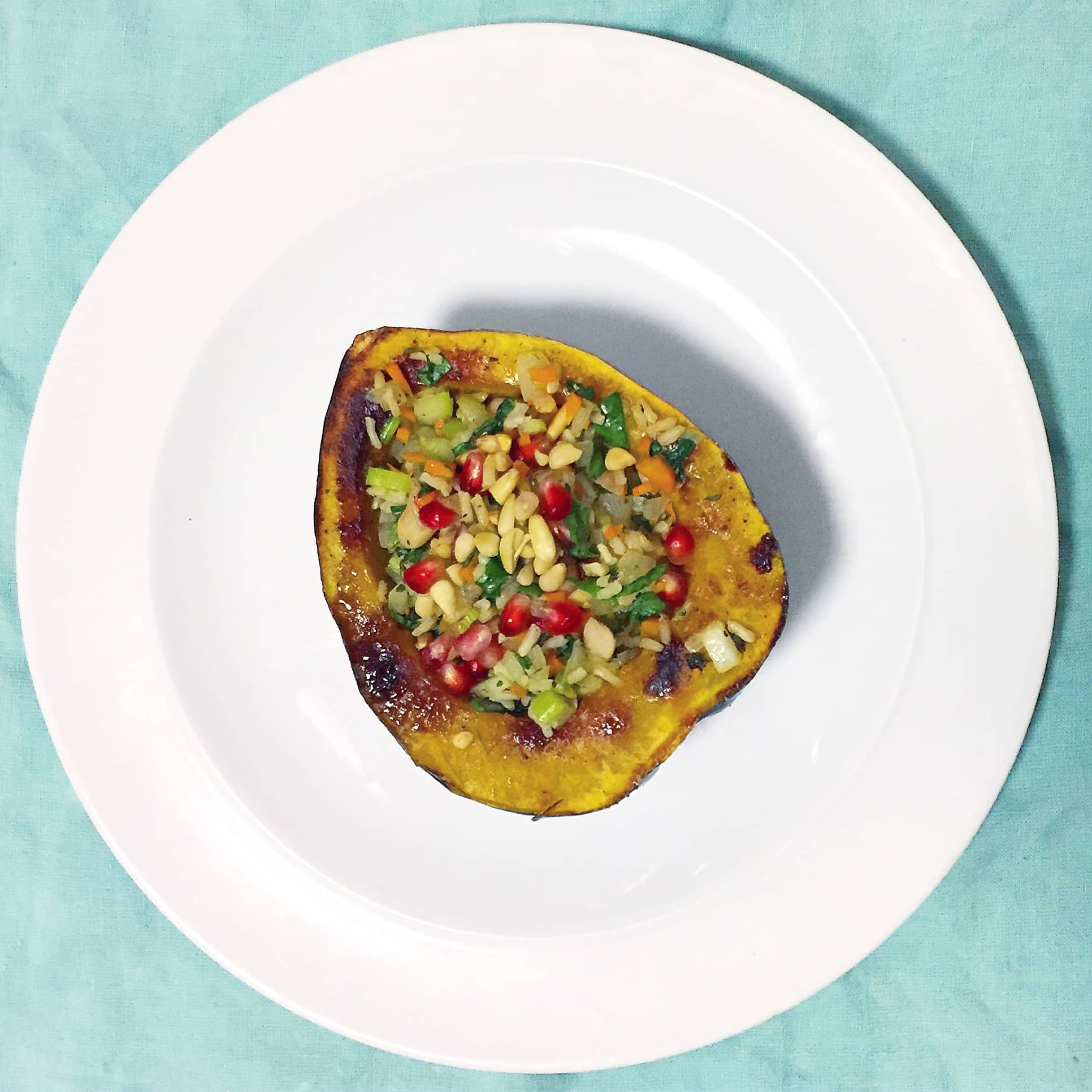 Vegan Stuffed Acorn Squash Shaped By Sherri